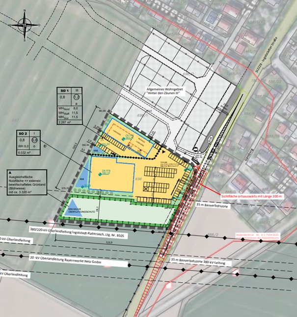 Lebensmittelmarkt und Ärztehaus